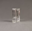 Side view of small Allure™ Acrylic Encasement Award with helicopter rotor blade encased into clear acrylic showing laser engraving.