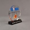 Angle view of 36 Square Inch Choice Series LaserCut™ Acrylic Award with custom shape of Jr. NBA Basketball Logo.