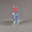 Side view of 80 Square Inch Choice Series LaserCut™ Acrylic Award with custom shape of Monster Bash event logo and sponsors.