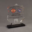 Angle view of 65 Square Inch Premiere Series LaserCut™ Acrylic Award with custom shape of Nassau police badge.