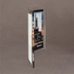 Side profile of Large Curved Process Plaque showcasing thick Lucite® form, smooth arc, and edge-to-edge embedded color display