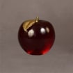 Acrylic red apple award in medium size viewed from the side, highlighting its rounded silhouette and eye-catching golden stem.