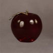 Prominent large acrylic apple award, deep red in tone with a metallic stem, proudly displayed from a full front perspective.