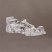 Large crystal Indy car award from the right side, featuring aerodynamic lines and fine sculpted detailing for a standout display.
