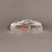 Small-sized Lucite® stock car award shown from the front to display hood details and sponsor branding.